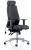 Dynamic Onyx Leather Chair with Headrest - Black